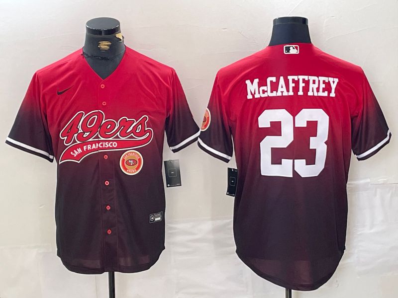 Men San Francisco 49ers #23 Mccaffrey Red Joint Name 2024 Nike Limited NFL Jersey style 9